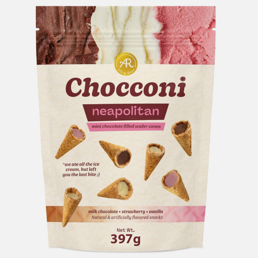 Chocconi Chocolate  Mini Waffle Cones 60pc neapolitan