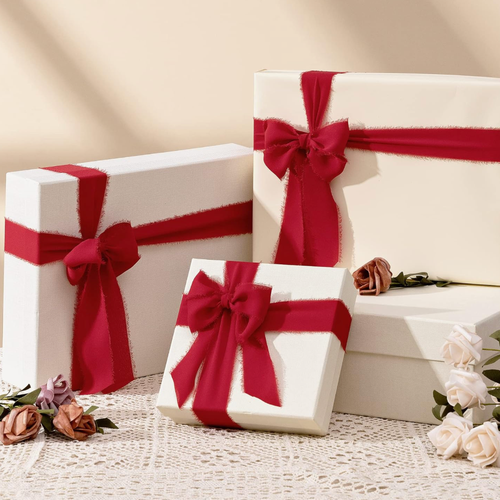 Christmas Chiffon Ribbon Set red 