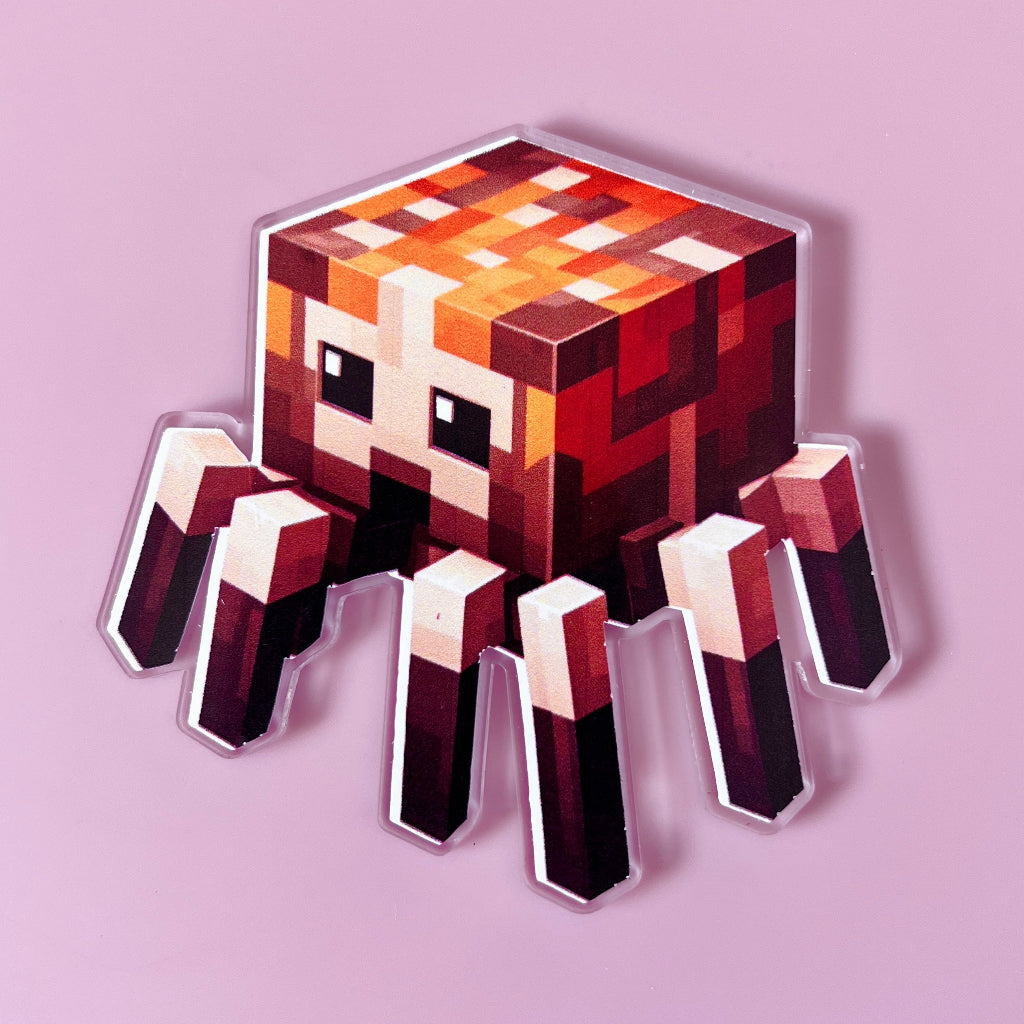 Custom Acrylic Birthday Cake Topper Set - Minecraft spider