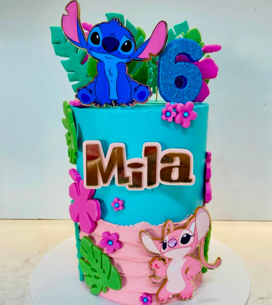 Double Layered Acrylic Birthday Cake Topper Set - Tropical Friends