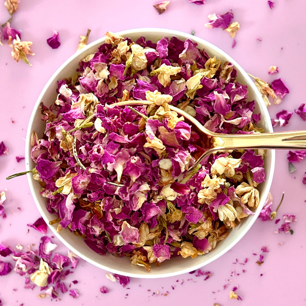 Dried Edible Flowers 20g - Blushing Jasmine pink rose petal jasmine