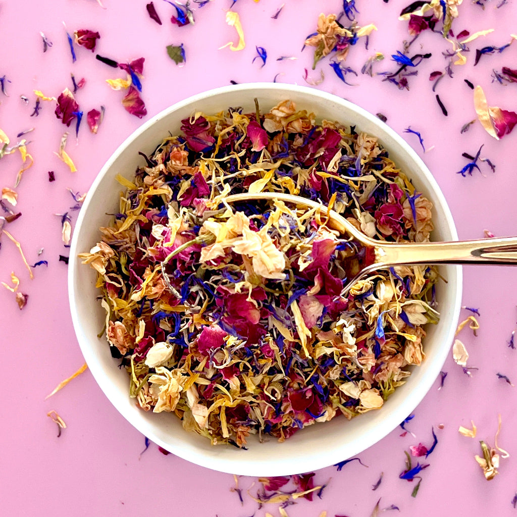 Dried Edible Flowers 20g - Mystic Garden jasmine rose petal cornflower marigold