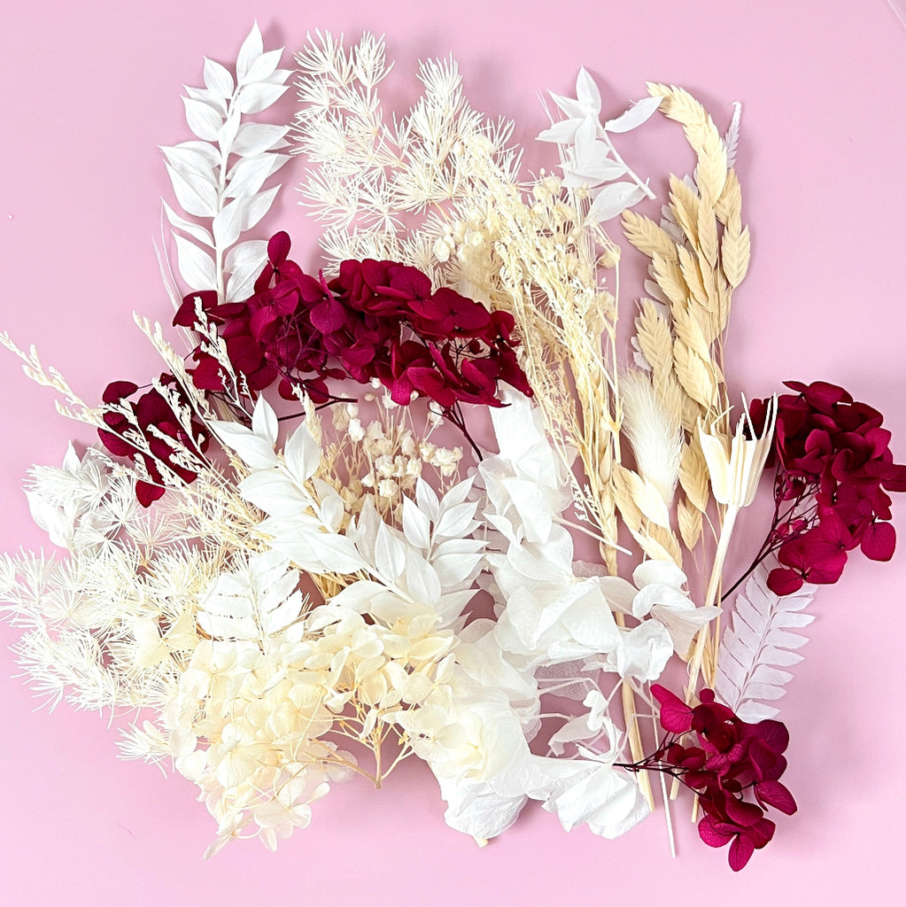 Dried Flower Pack for Cupcake Toppers - Wine and Lace