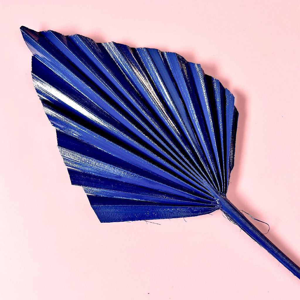 Dried Palm Leaf for Cake Toppers - Navy Blue