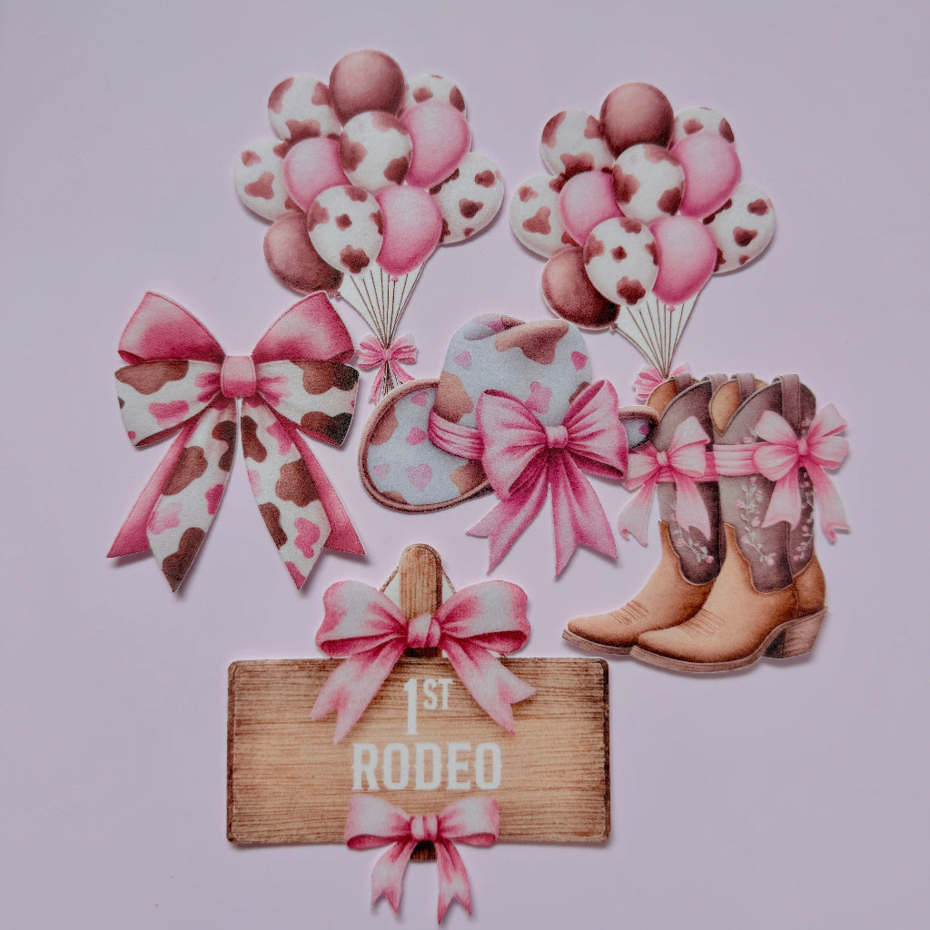Edible Wafer Card Cake Toppers - First Rodeo 6pc | Cakers Paradise ...