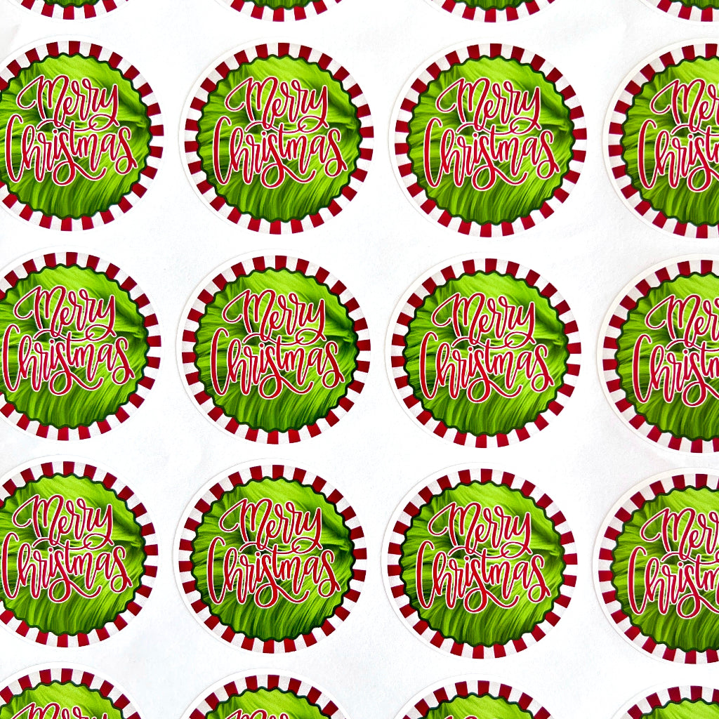 Grinchmas Sticker Label 2" - 40pc