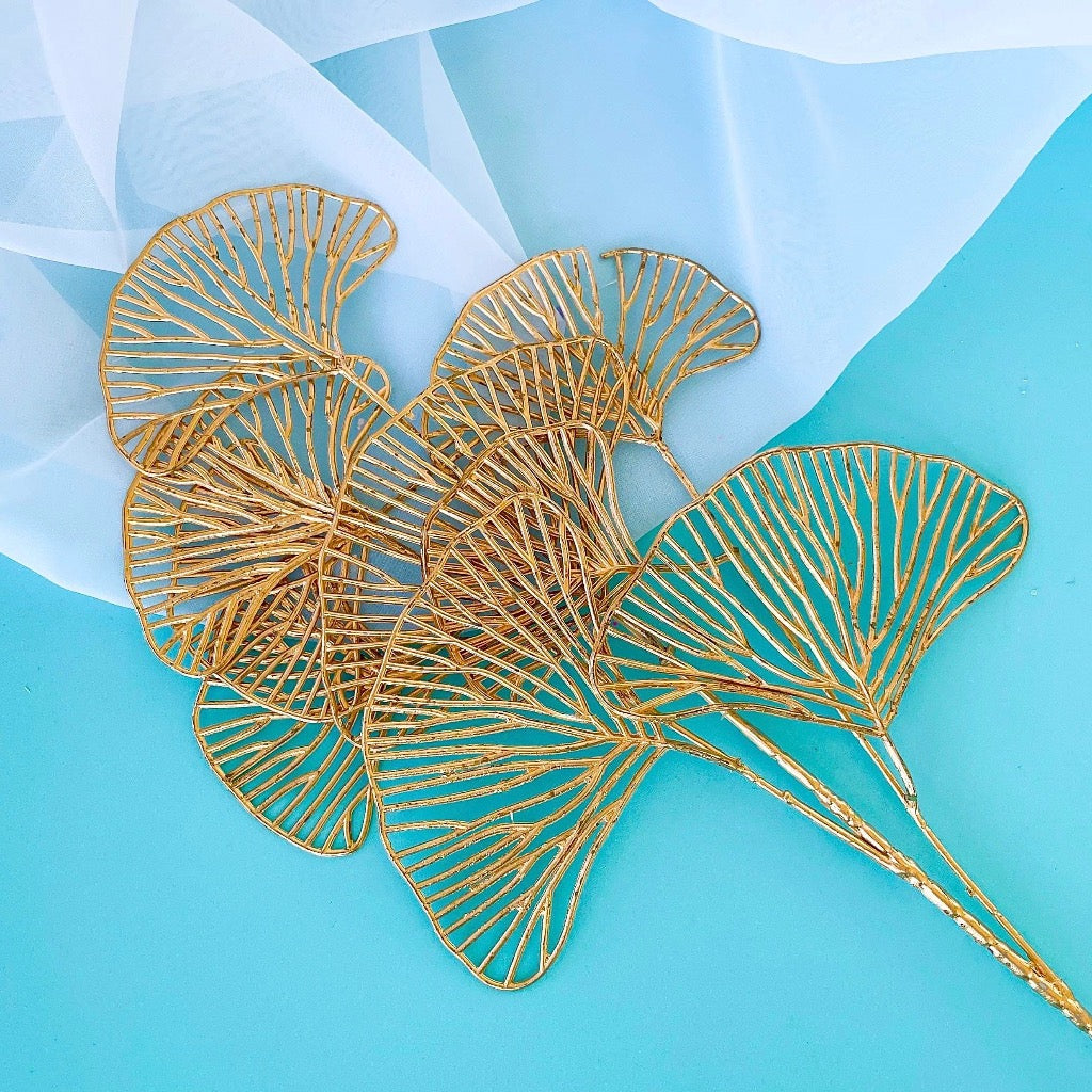 Artificial Ginkgo Leaves - Gold