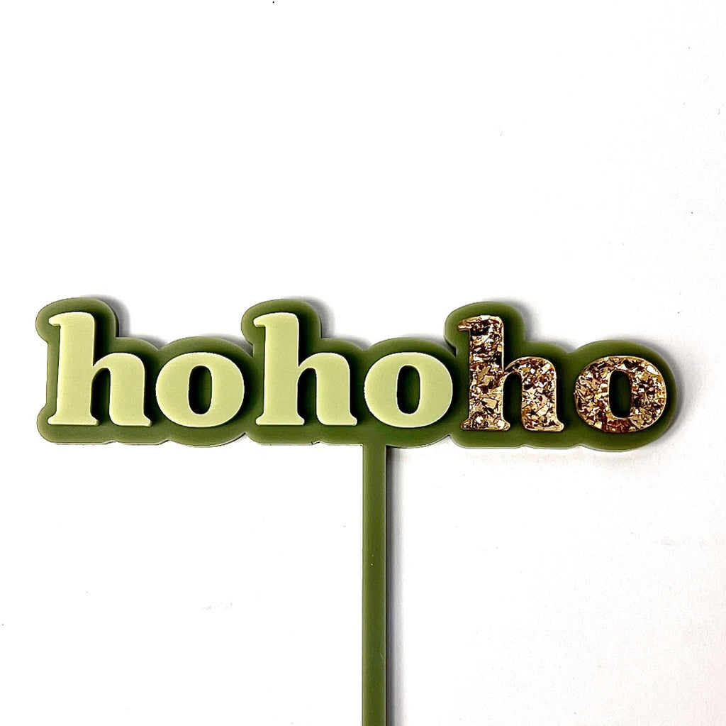 Acrylic Christmas Cake Topper - Ho Ho Ho