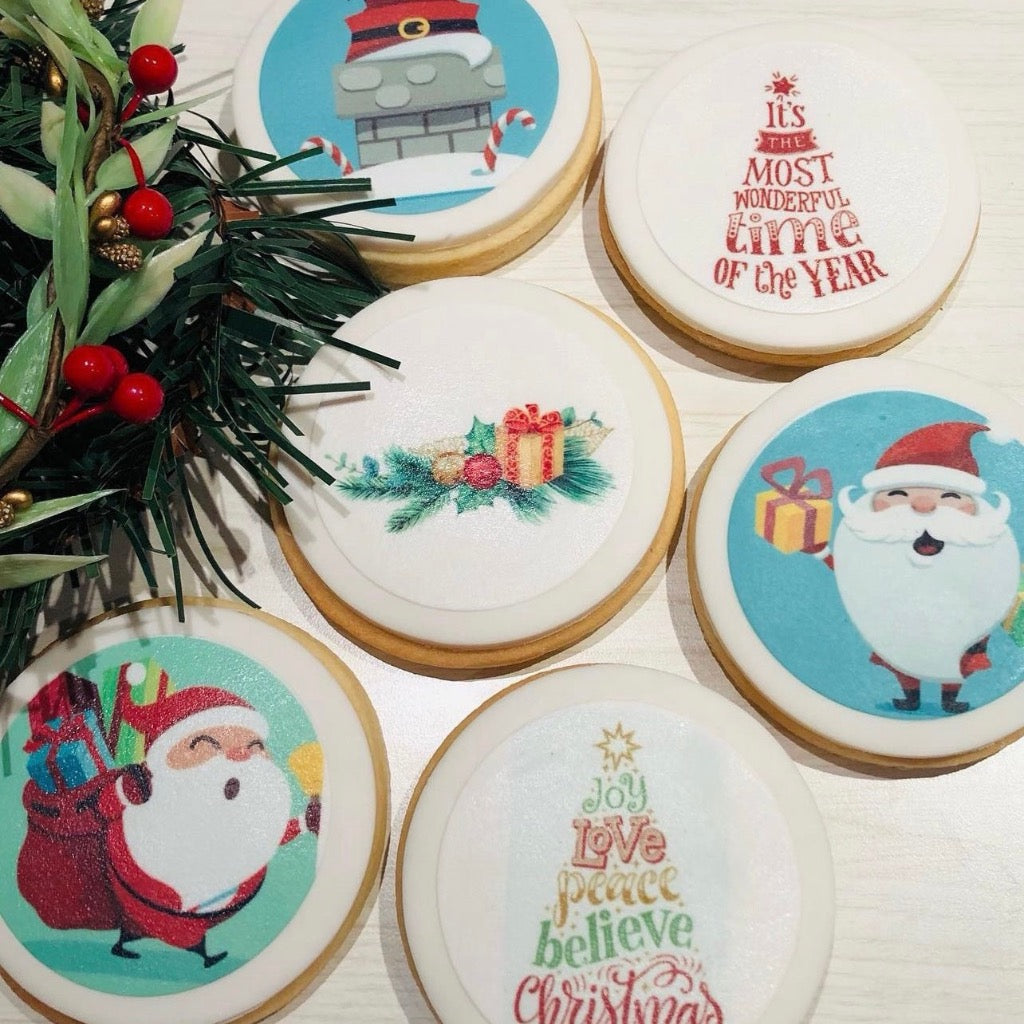 2" Cupcake Edible Icing Image - Christmas Wishes