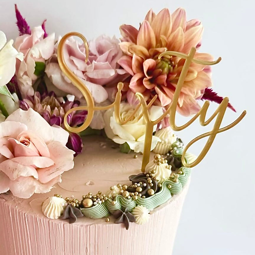 Acrylic Birthday Cake Topper - Sixty