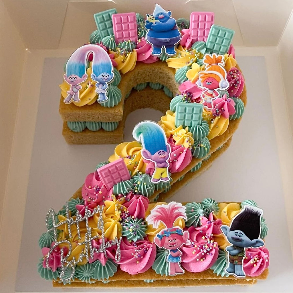 Acrylic Cupcake Topper Charms - Trolls 6pc