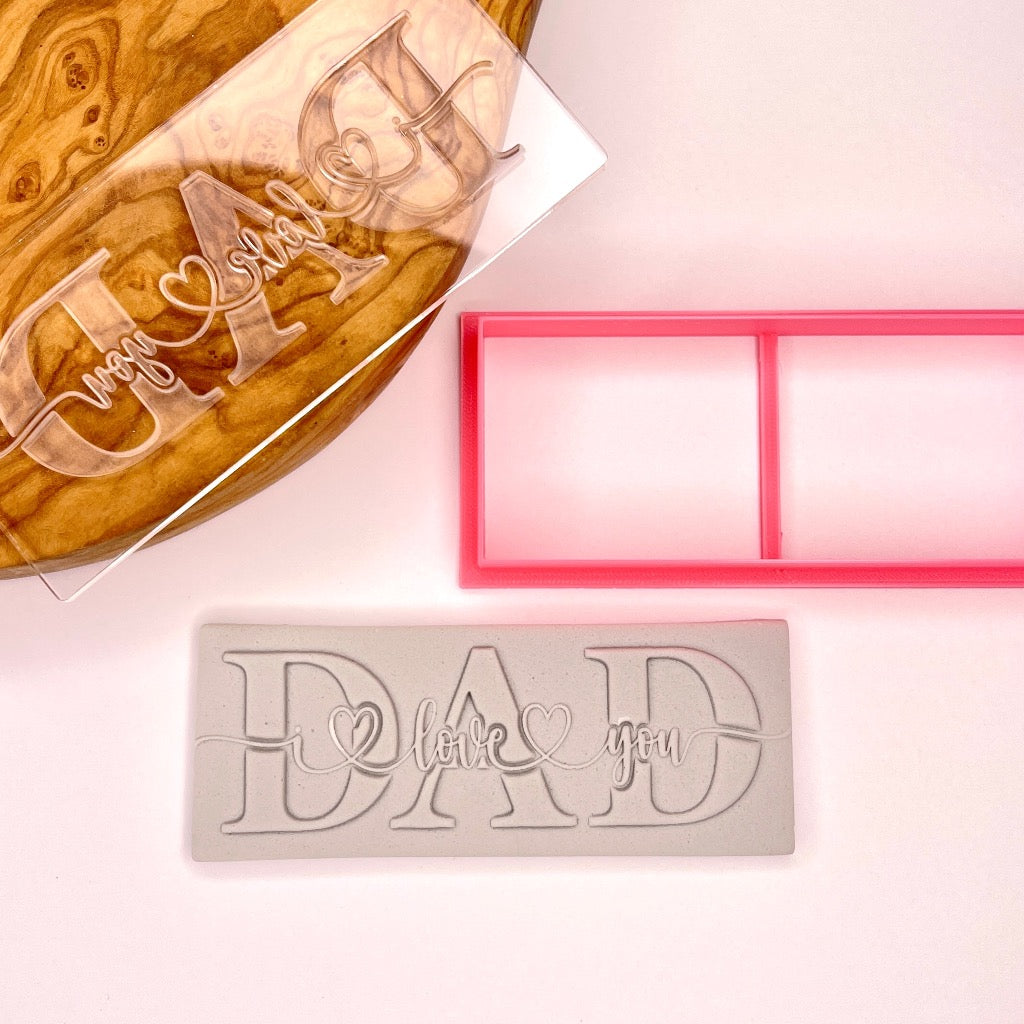 Cookie Stamp Debosser + Cookie Cutter - I Love You Dad