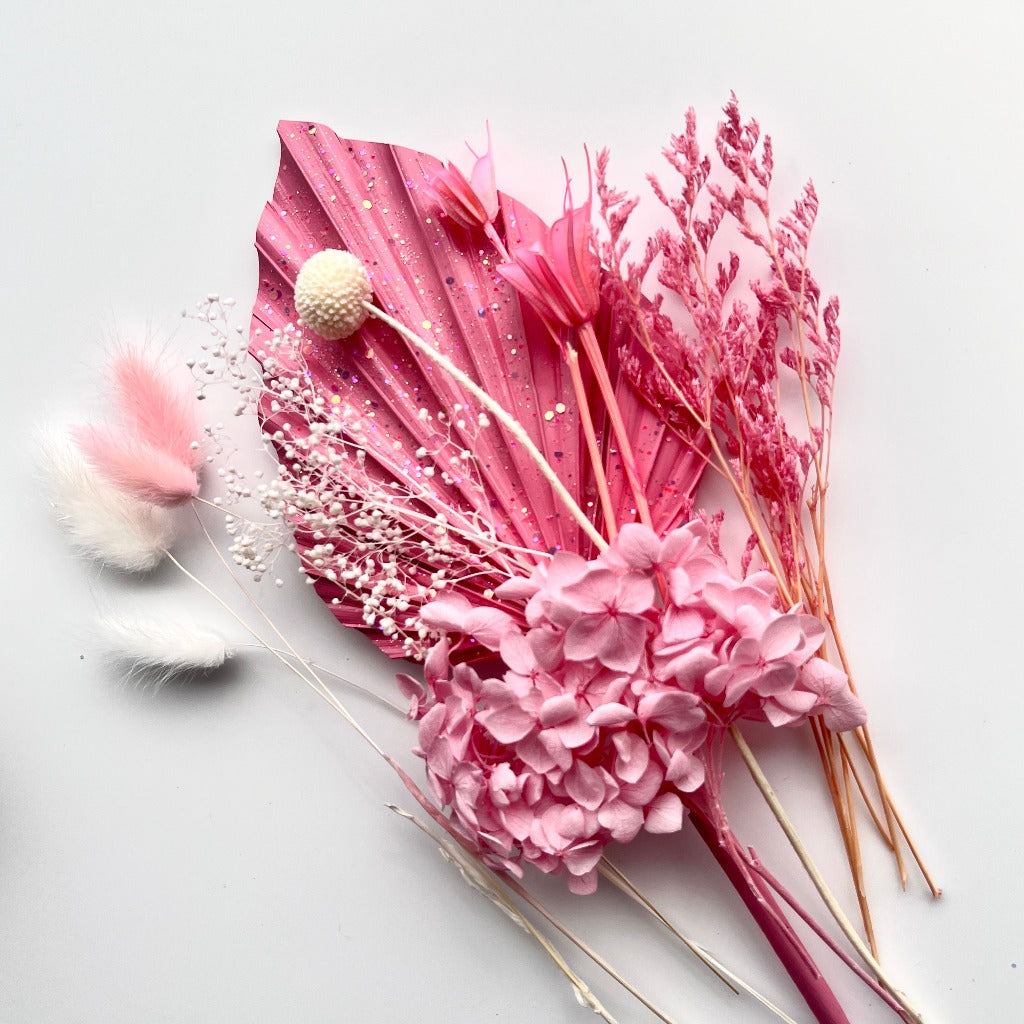 Dried Flower Arrangement for Cake Toppers - Pretty in Pink