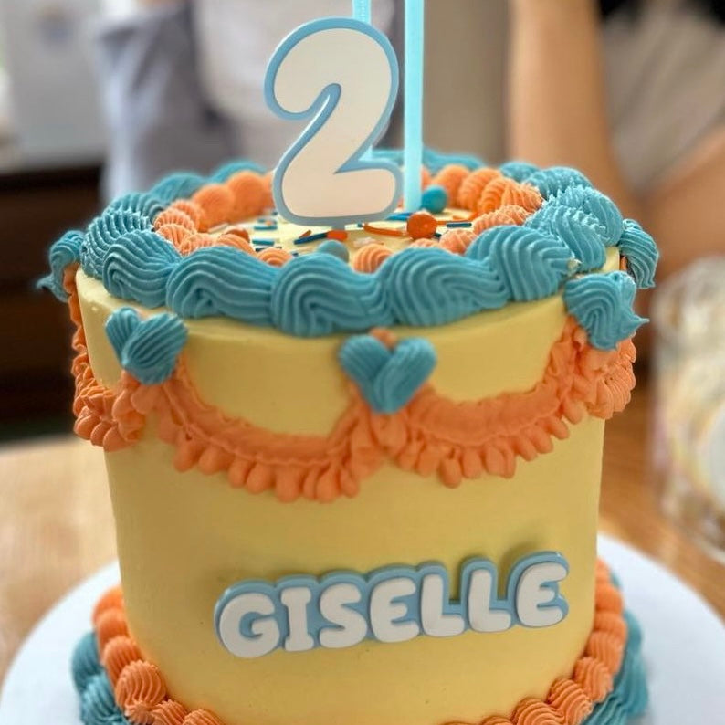 Layered Custom Name Birthday Cake Fropper + Number Topper - Bluey