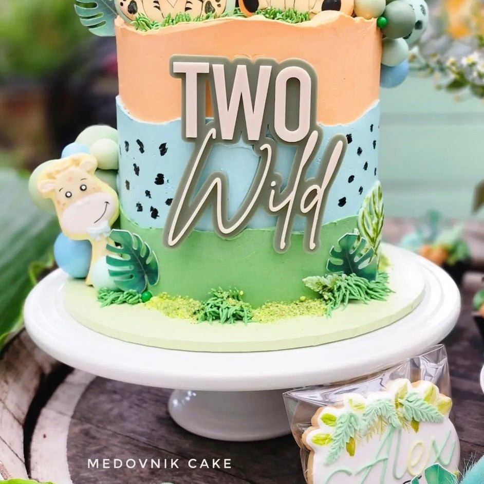 Double Layered Acrylic Birthday Cake Fropper - Two Wild