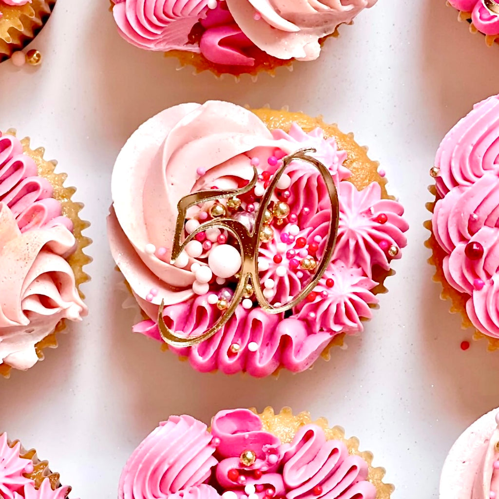 Acrylic Cupcake Topper Charms - 50 Assorted Colours