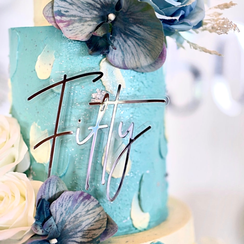 Double Layered Acrylic Cake Topper - Fifty