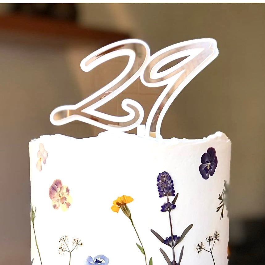 Double Layered Acrylic Birthday Cake Topper - Custom Age