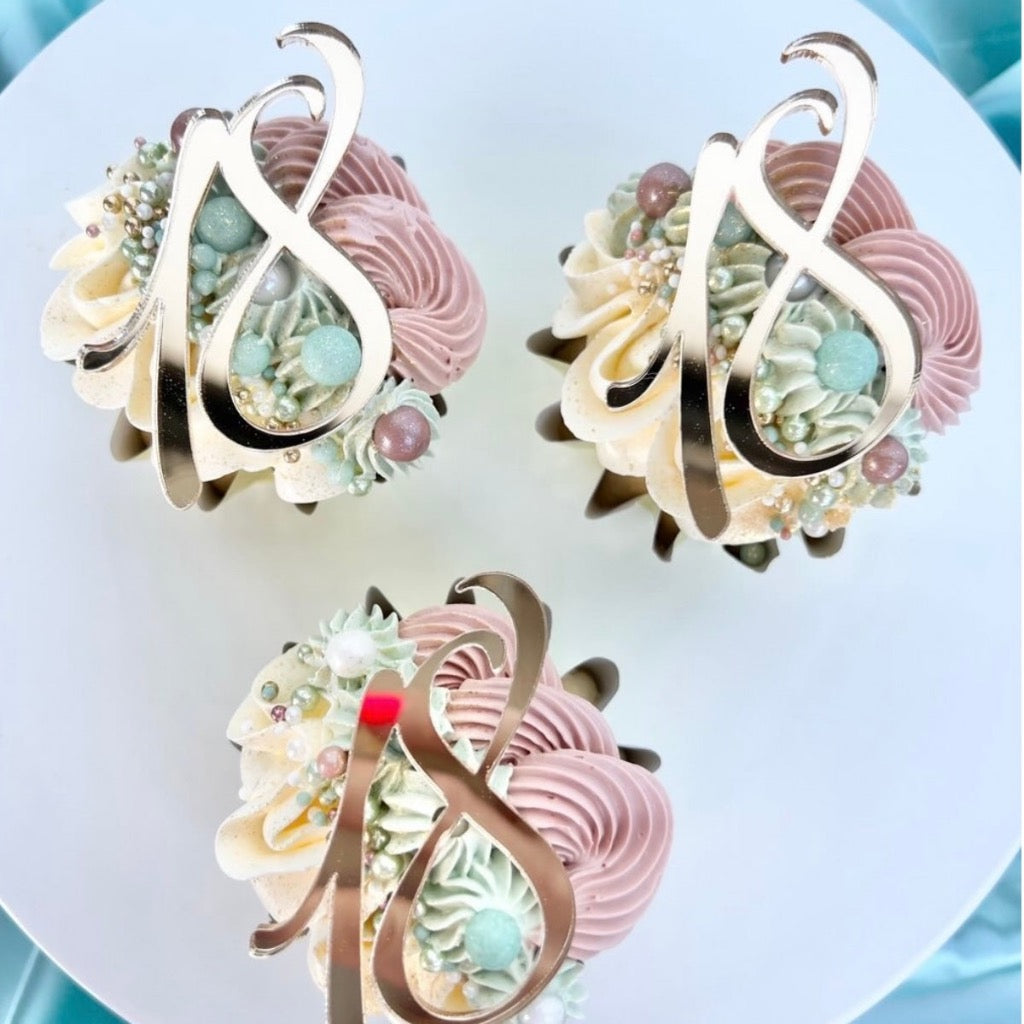 Acrylic Cupcake Topper Charms 18 - 6pc Assorted Colours | Cakers ...