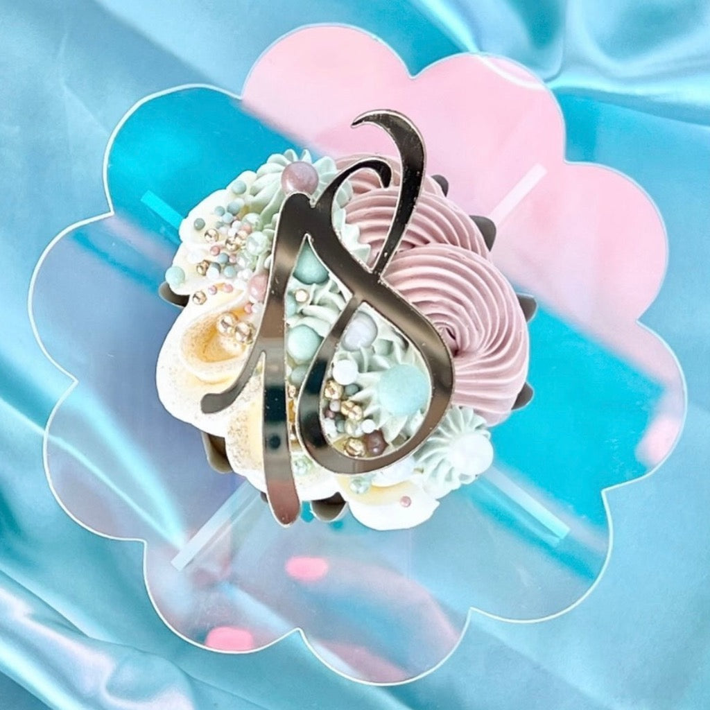 Acrylic Cupcake Topper Charms 18 - 6pc Assorted Colours