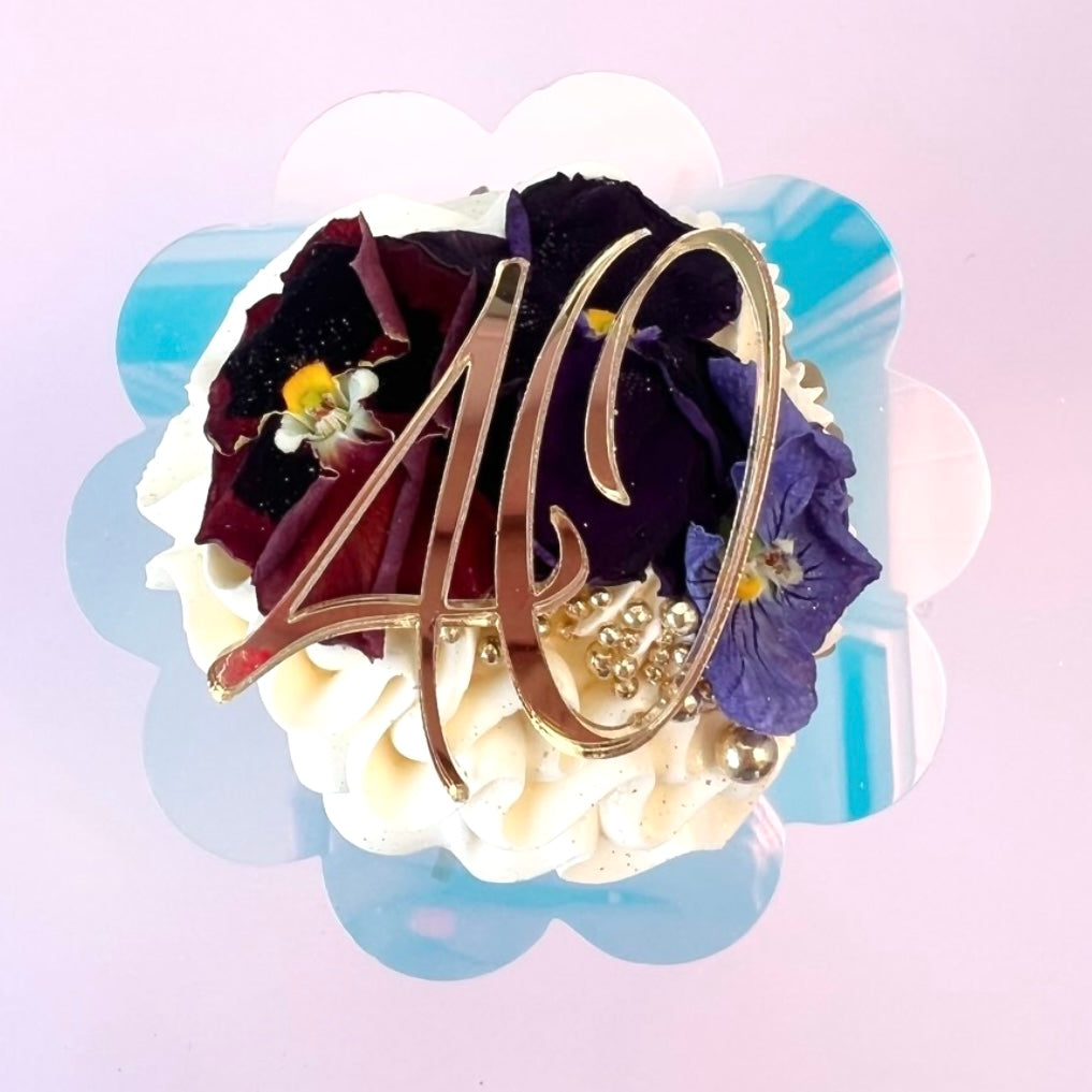 Acrylic Cupcake Topper Charms 40 - 6pc Assorted Colours