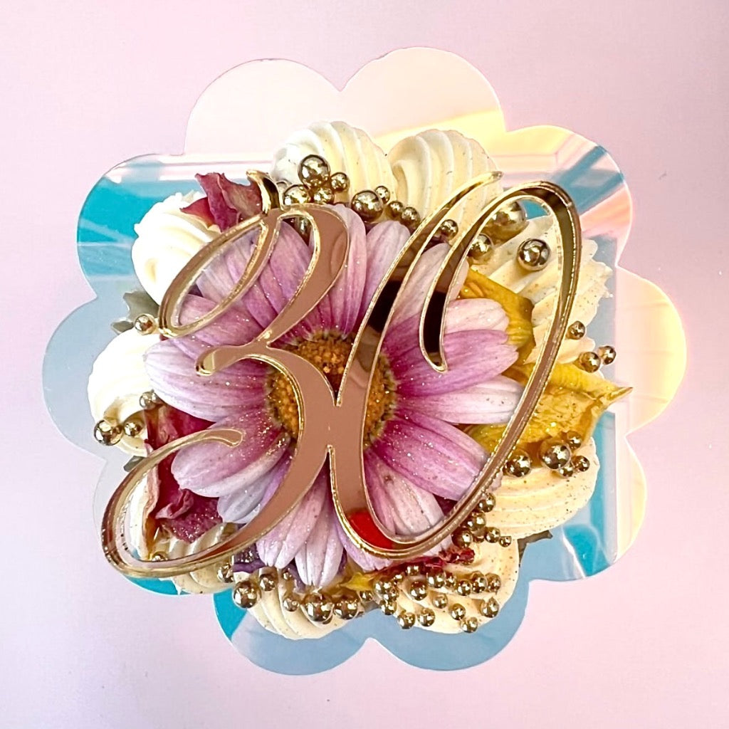 Acrylic Cupcake Topper Charms 30 - 6pc Assorted Colours