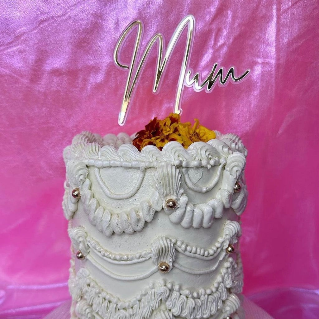 Double Layered Acrylic Cake Topper - Mum