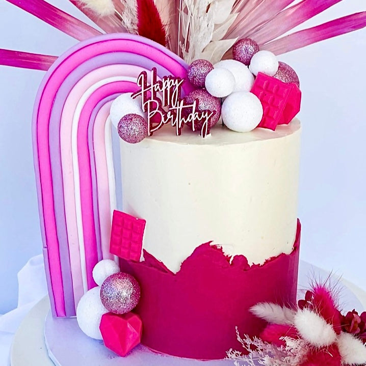 Cake Balls 12pc Mixed Sizes - Pink Glitter