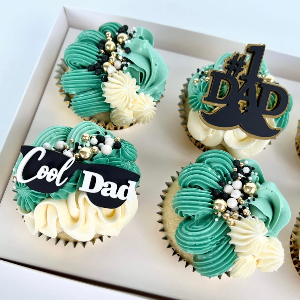 Acrylic Cupcake Topper Charms Cool Dad - 3pc