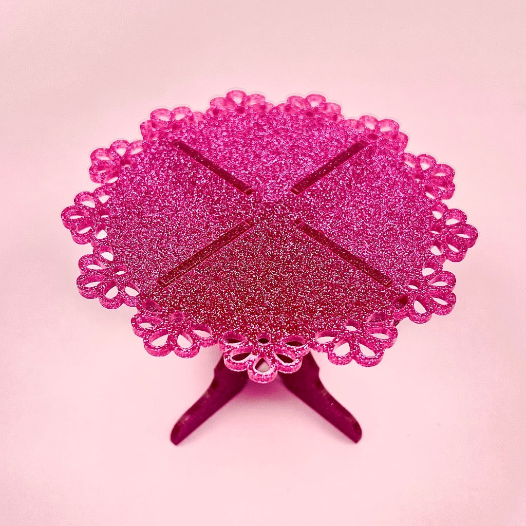 Acrylic Mini Cupcake Stand - Assorted Glitter Colours