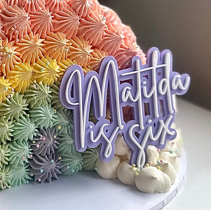 Custom Name and Age Acrylic Birthday Cake Fropper | Cakers Paradise ...