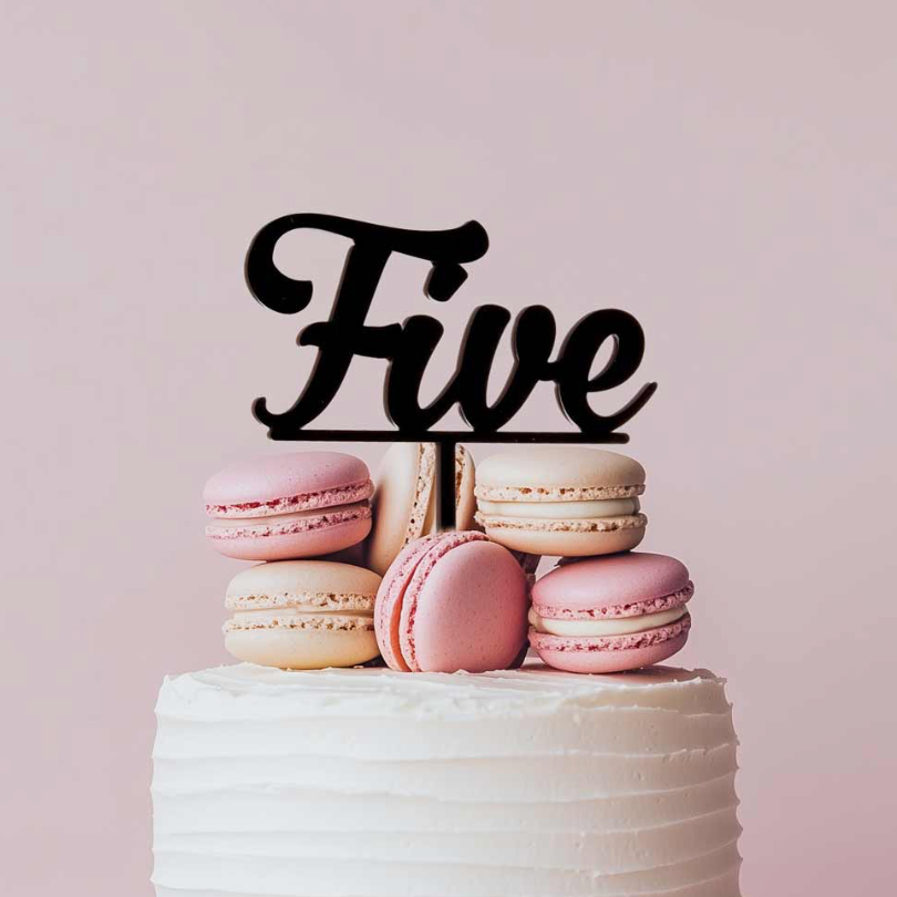 Number Five Cake Topper - Black | Cakers Paradise – Cakers Paradise