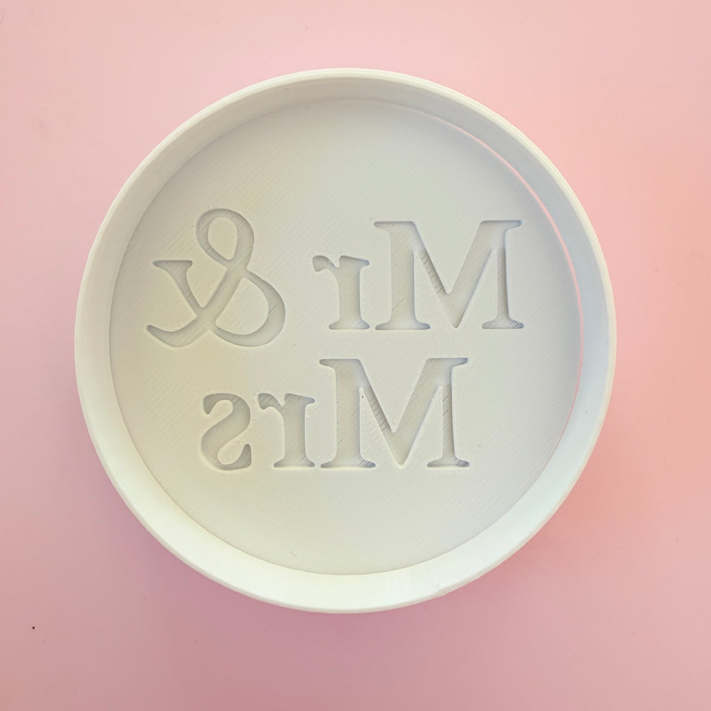 Plastic Cookie Cutter + Cookie Stamp - Mr and Mrs