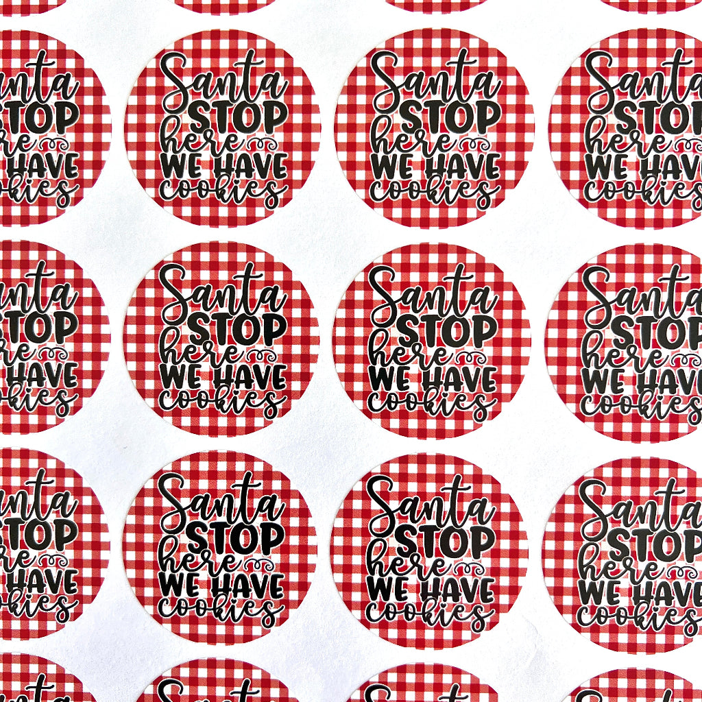 Santa Stop Here Sticker Label 2" - 40pc