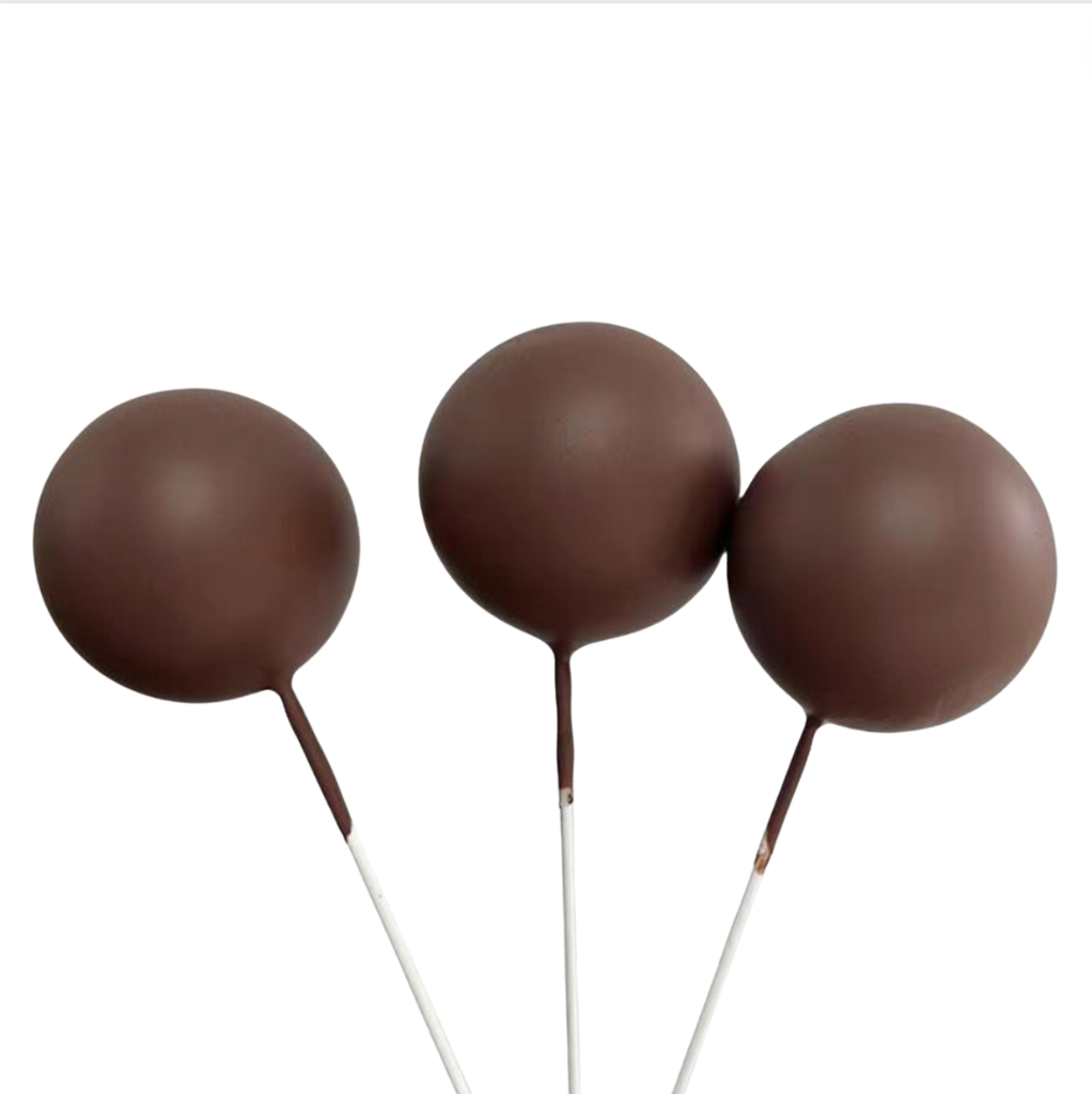 Cake Balls 12pc Mixed Sizes - Matte Chocolate Brown