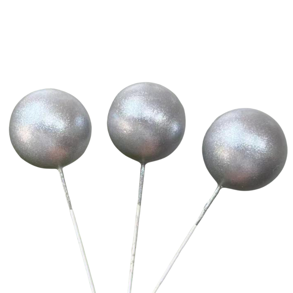 Cake Balls 12pc Mixed Sizes - Shimmer Silver