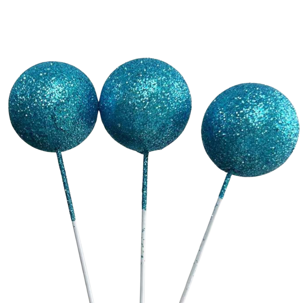 Cake Balls 12pc Mixed Sizes - Glitter Light Blue