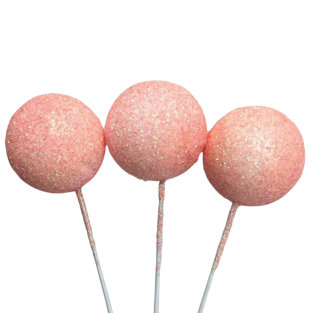Cake Balls 12pc Mixed Sizes - Glitter Peach