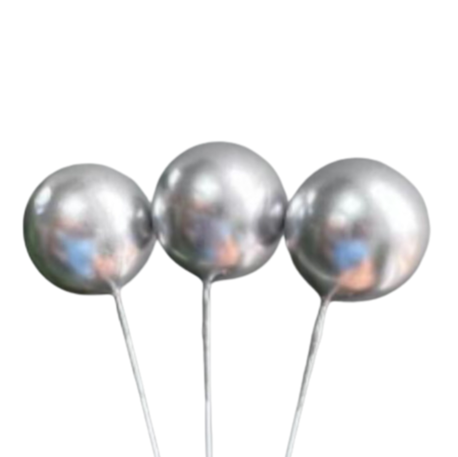 Cake Balls 12pc Mixed Sizes - Shiny Silver