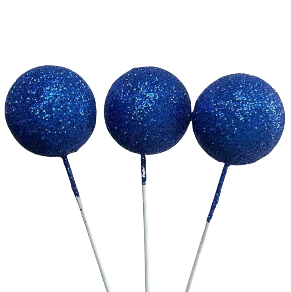 Cake Balls 12pc Mixed Sizes - Blue Glitter