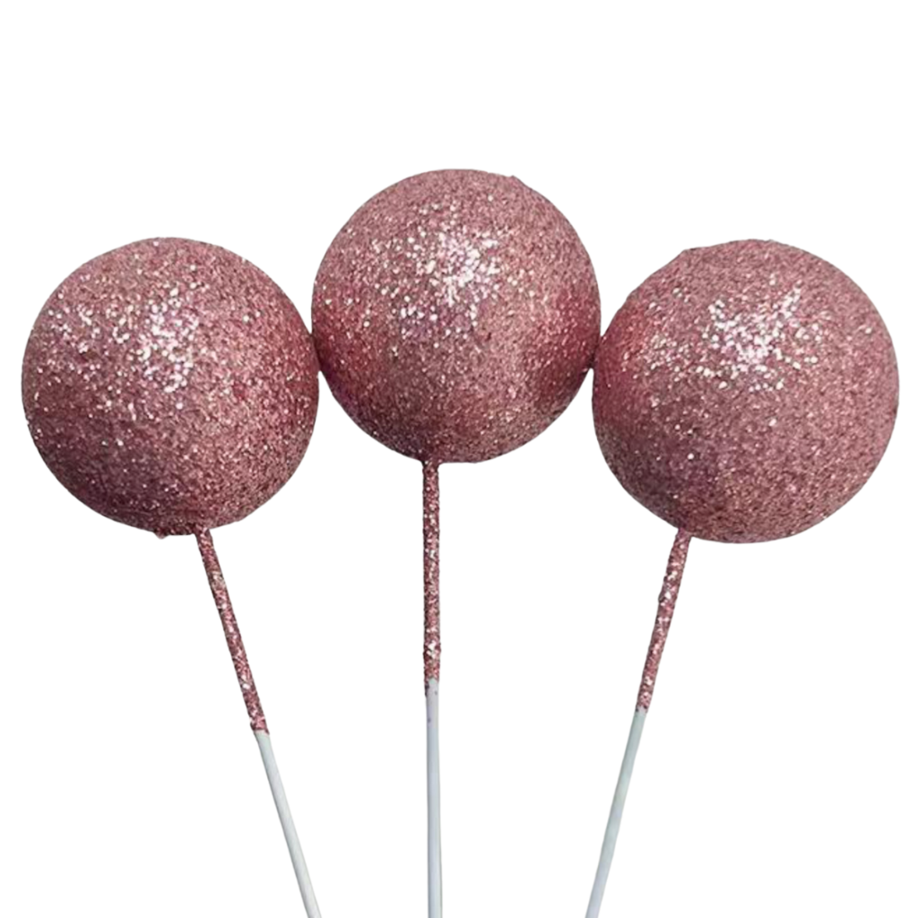 Cake Balls 12pc Mixed Sizes - Pink Glitter