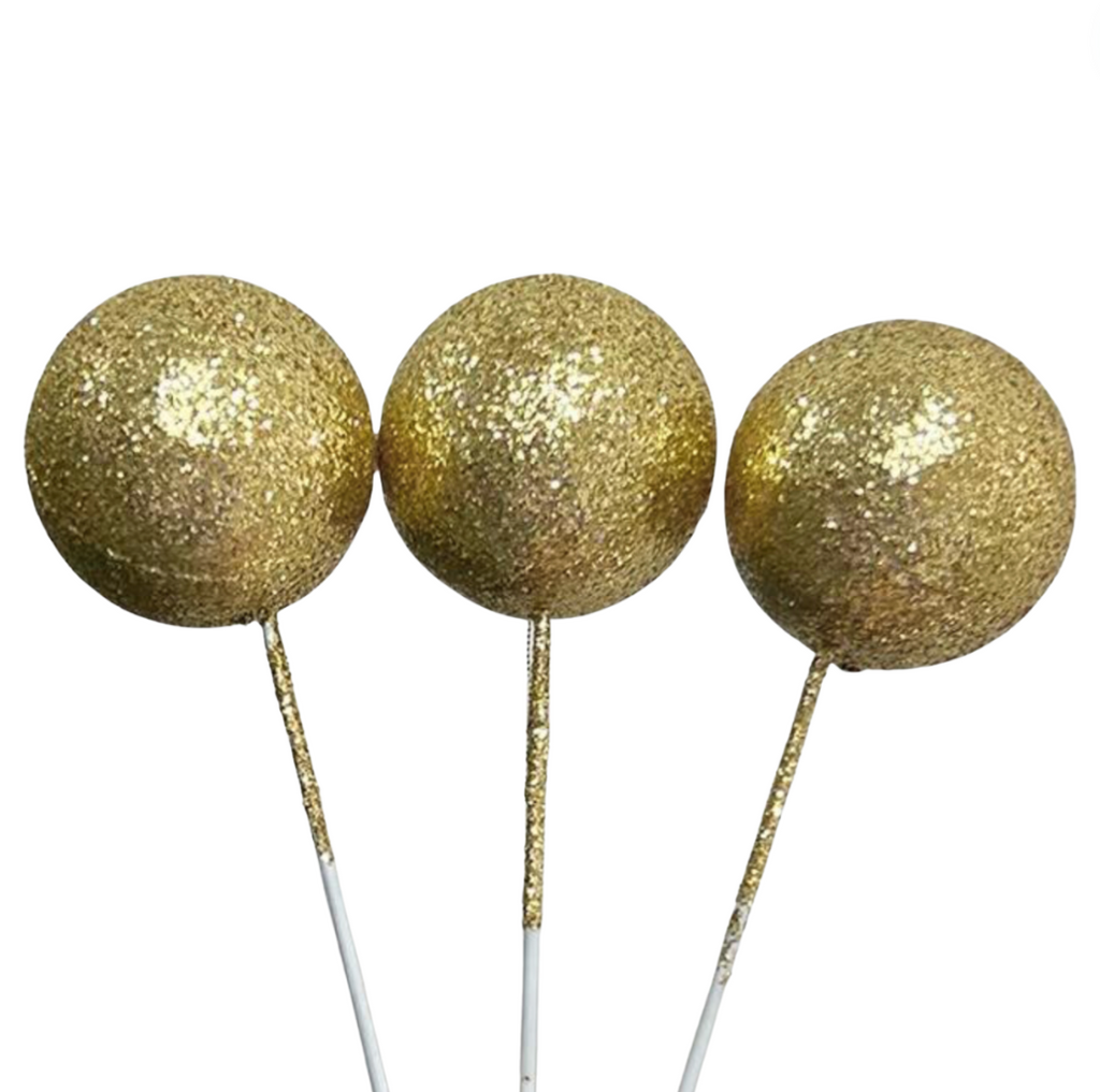 Cake Balls 12pc Mixed Sizes - Gold Glitter