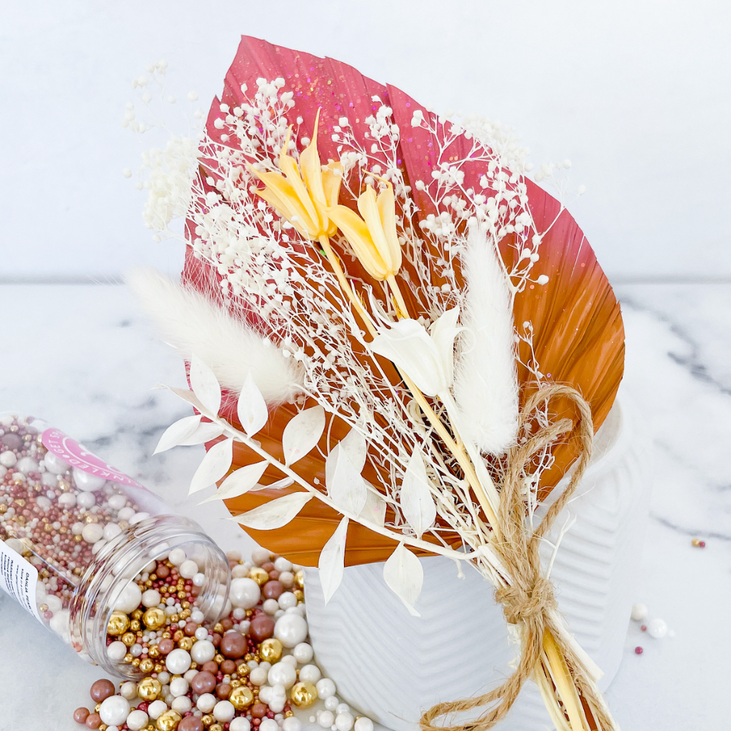 Dried Floral Arrangements for Cake Toppers - Pink/Orange