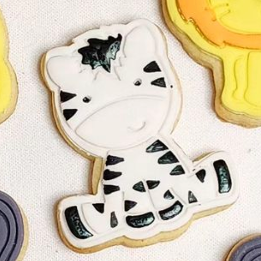 Plastic Cookie Cutter + Fondant Embosser – Baby Zebra