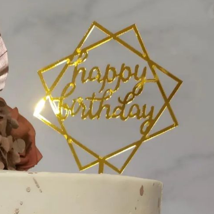 Cake Topper - Happy Birthday Squares