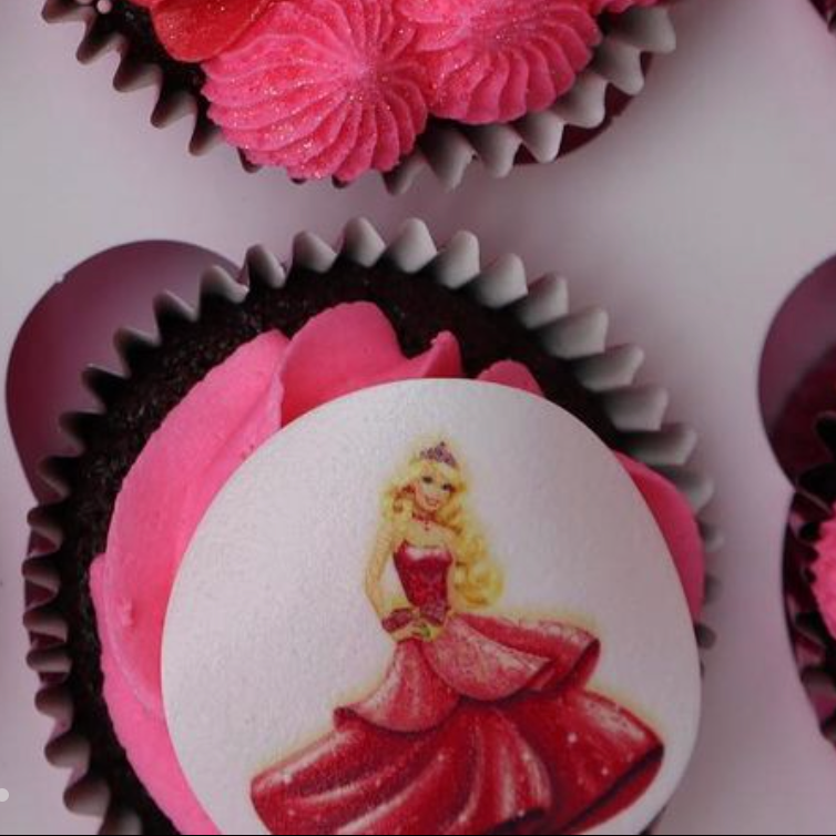 2" Cupcake Edible Icing Image - Barbie