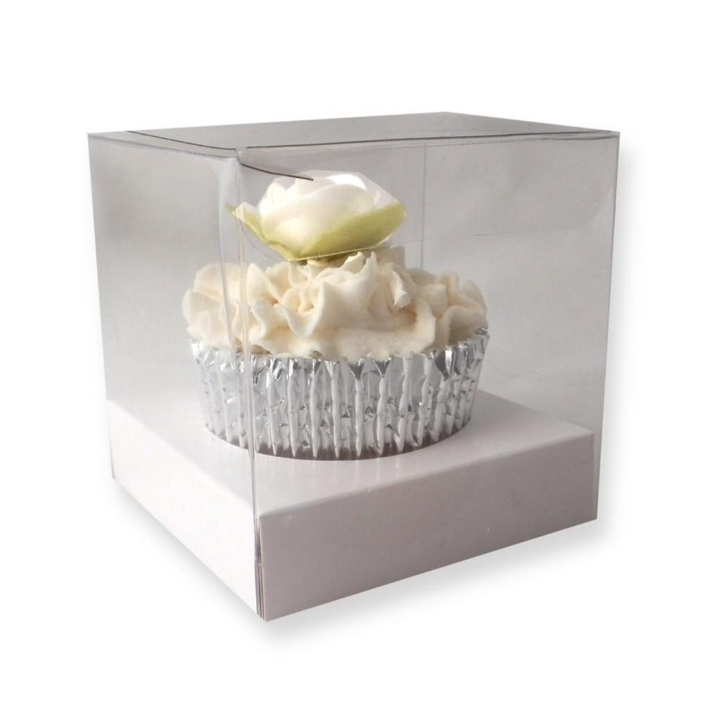 Clear Single Hole Cupcake Box with White Insert