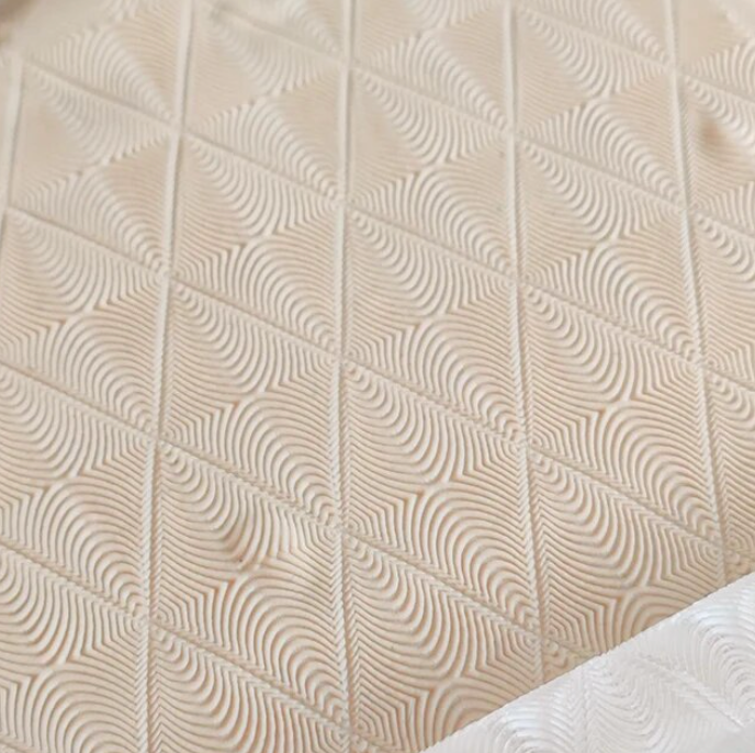 Acrylic Embossed Rolling Pin - Wavy Squares