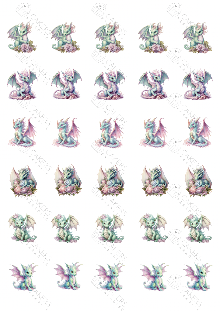 1.5" Cupcake Edible Icing Image - Dragon