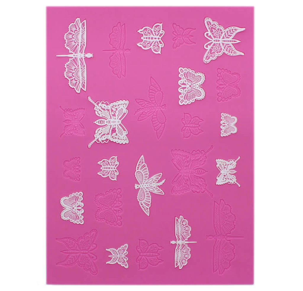 Silicone Cake Lace Mat By Claire Bowman - Butterflies